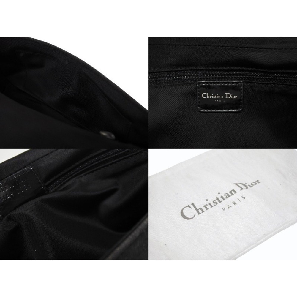 Dior Cannage Shoulder Bag Dark Gray Denim Leather Black Chain Strap - Picture 9 of 9